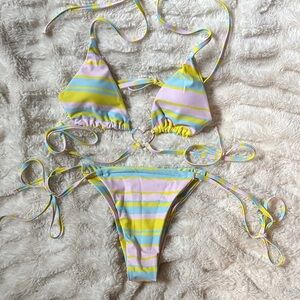 Striped Pastel Bikini Set